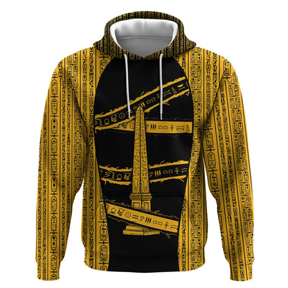 Egypt Obelisk Hoodie Ancient Mythology Sacred Sun Pillar