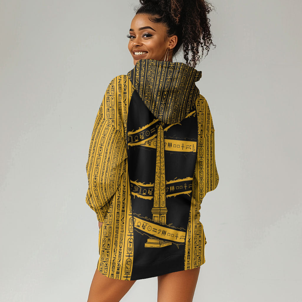 Egypt Obelisk Hoodie Dress Ancient Mythology Sacred Sun Pillar
