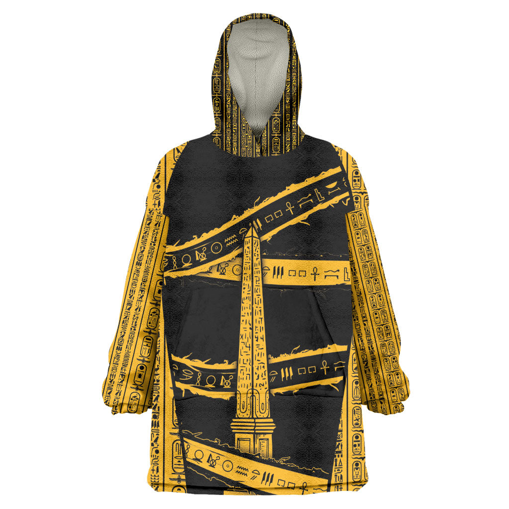 Egypt Obelisk Kid Wearable Blanket Hoodie Ancient Mythology Sacred Sun Pillar