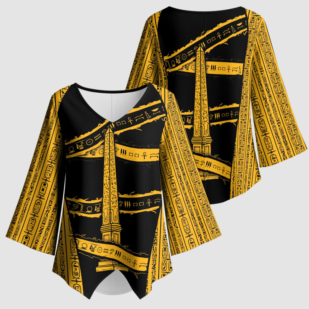 Egypt Obelisk Kimono Sleeve Blouse Ancient Mythology Sacred Sun Pillar
