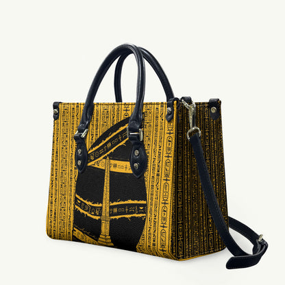 Egypt Obelisk Leather Bag Ancient Mythology Sacred Sun Pillar