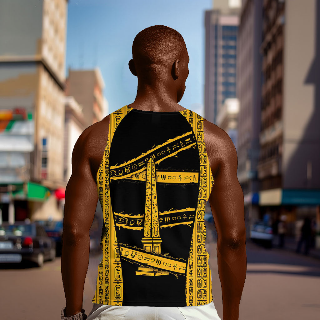Egypt Obelisk Men Tank Top Ancient Mythology Sacred Sun Pillar