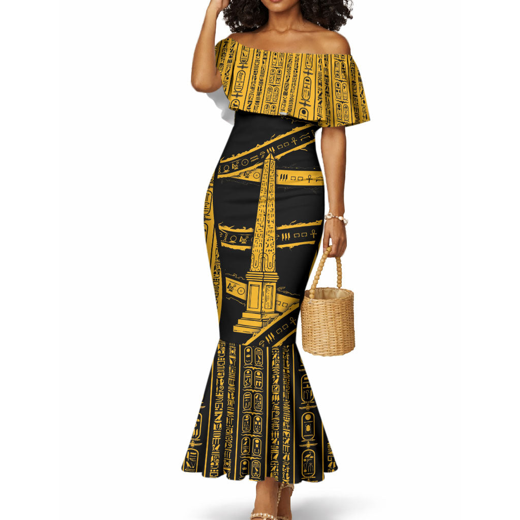 Egypt Obelisk Mermaid Dress Ancient Mythology Sacred Sun Pillar