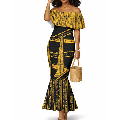 Egypt Obelisk Mermaid Dress Ancient Mythology Sacred Sun Pillar