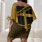Egypt Obelisk Off Shoulder Short Dress Ancient Mythology Sacred Sun Pillar