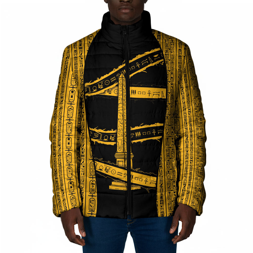 Egypt Obelisk Padded Jacket Ancient Mythology Sacred Sun Pillar