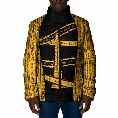 Egypt Obelisk Padded Jacket Ancient Mythology Sacred Sun Pillar