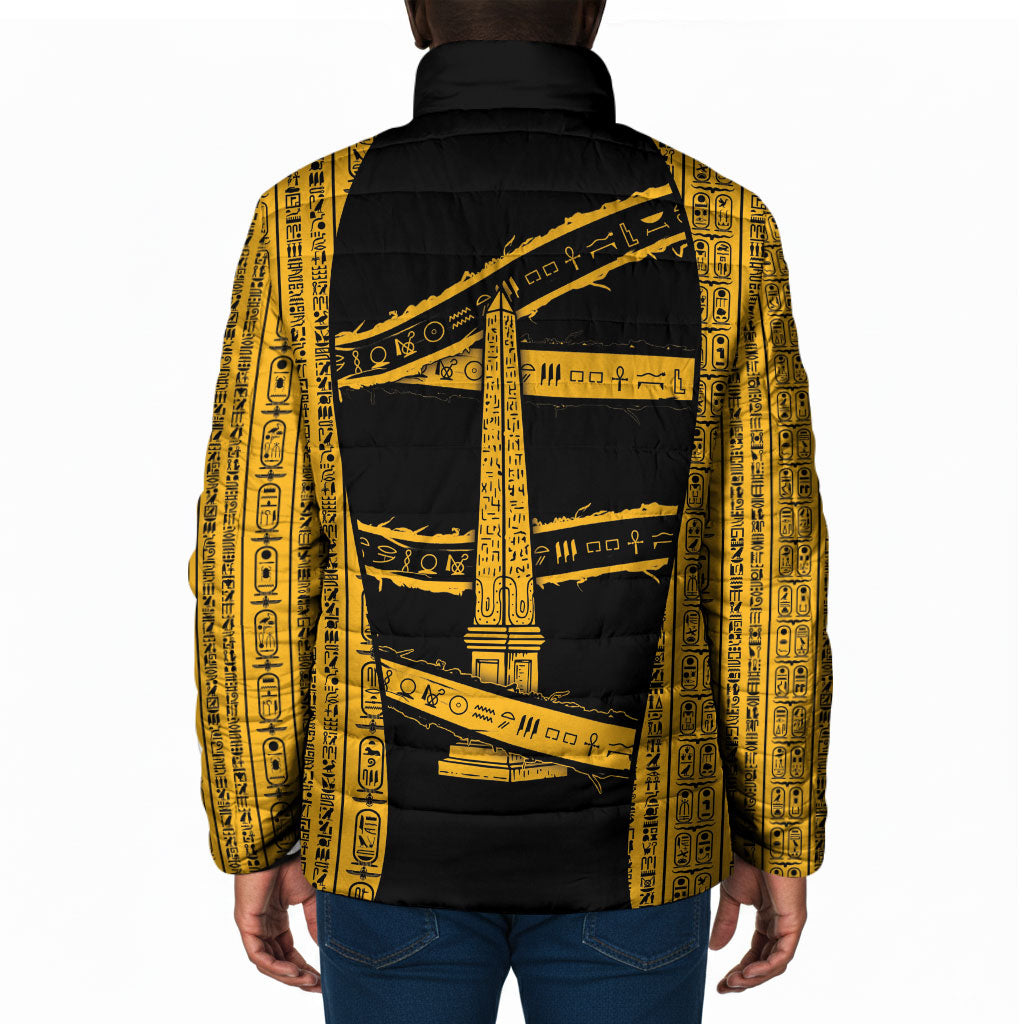Egypt Obelisk Padded Jacket Ancient Mythology Sacred Sun Pillar