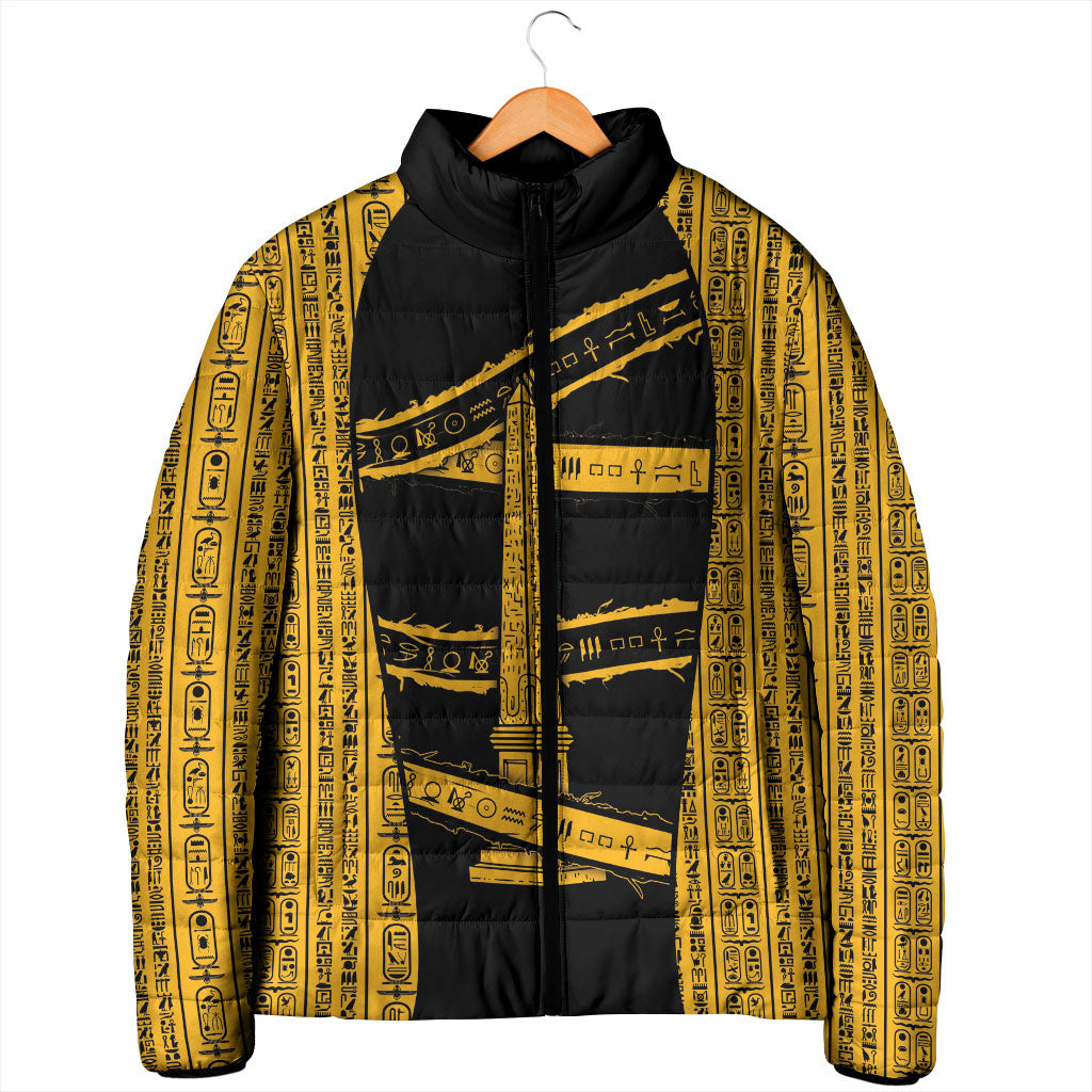 Egypt Obelisk Padded Jacket Ancient Mythology Sacred Sun Pillar