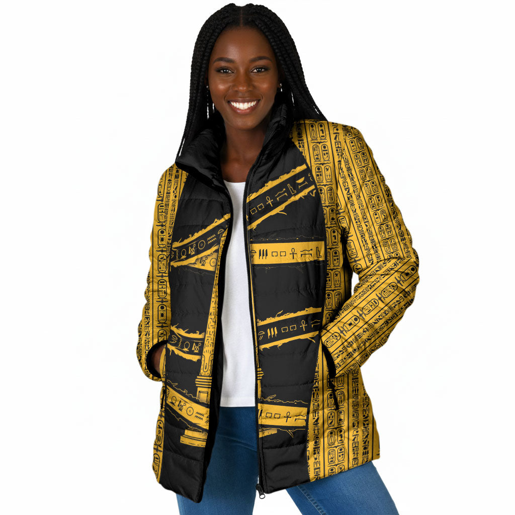 Egypt Obelisk Padded Jacket Ancient Mythology Sacred Sun Pillar