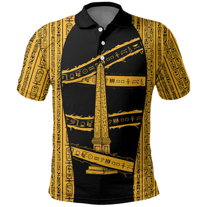 Egypt Obelisk Polo Shirt Ancient Mythology Sacred Sun Pillar