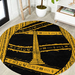 Egypt Obelisk Round Carpet Ancient Mythology Sacred Sun Pillar