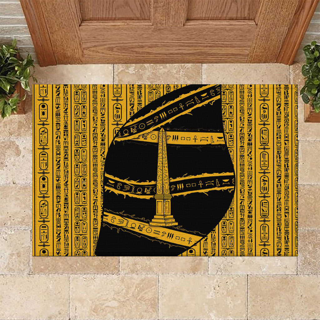 Egypt Obelisk Rubber Doormat Ancient Mythology Sacred Sun Pillar