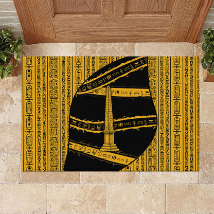 Egypt Obelisk Rubber Doormat Ancient Mythology Sacred Sun Pillar