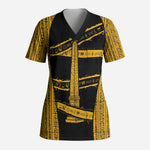 Egypt Obelisk Scrub Top Ancient Mythology Sacred Sun Pillar