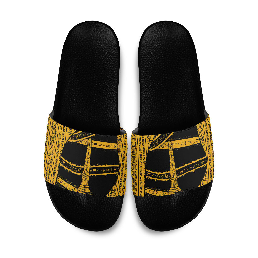 Egypt Obelisk Slide Sandals Ancient Mythology Sacred Sun Pillar
