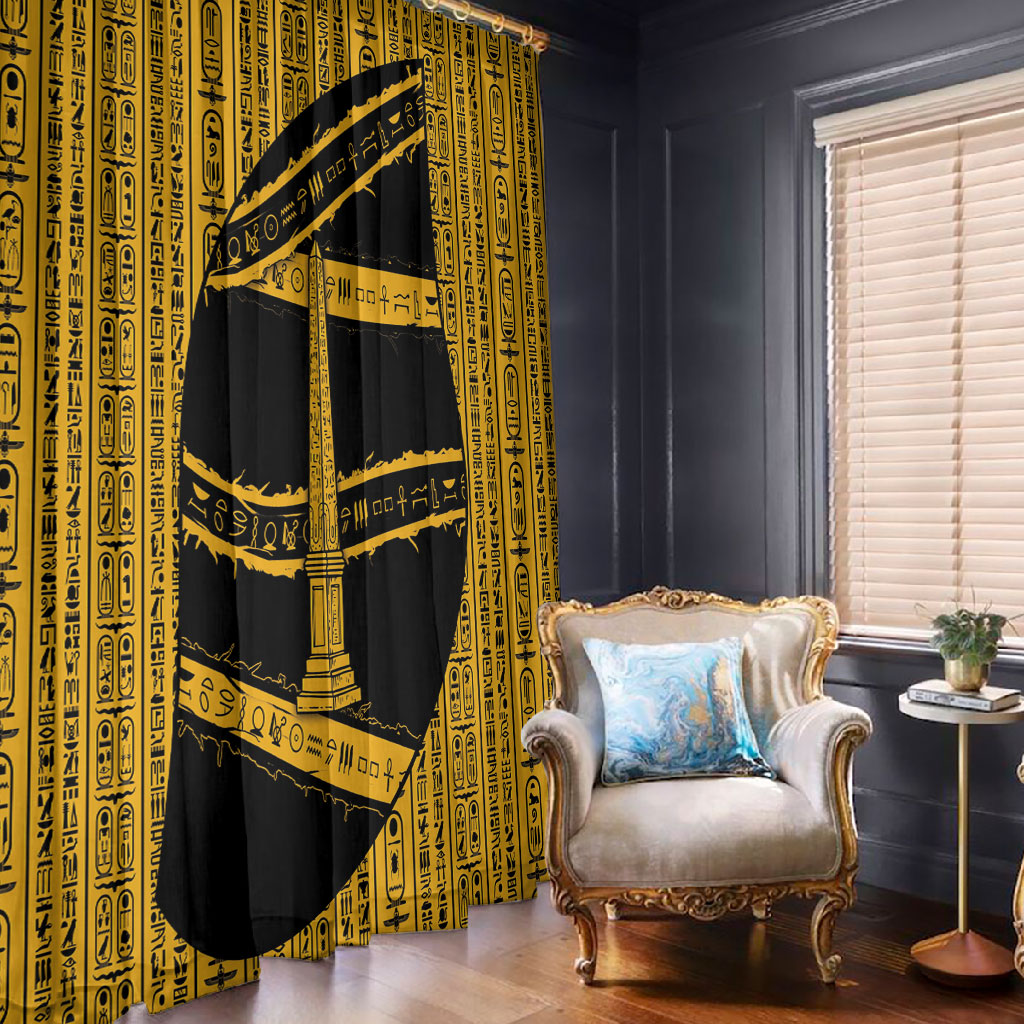 Egypt Obelisk Window Curtain Ancient Mythology Sacred Sun Pillar