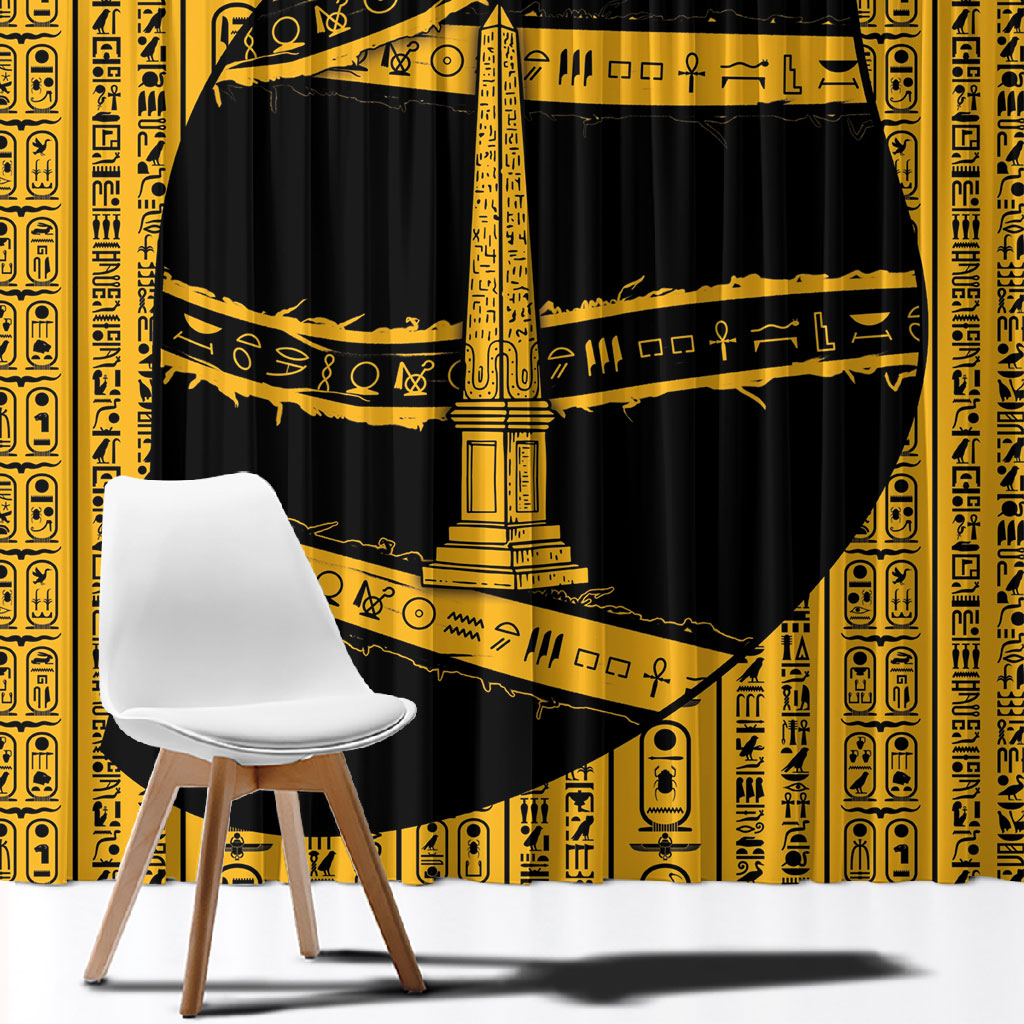 Egypt Obelisk Window Curtain Ancient Mythology Sacred Sun Pillar