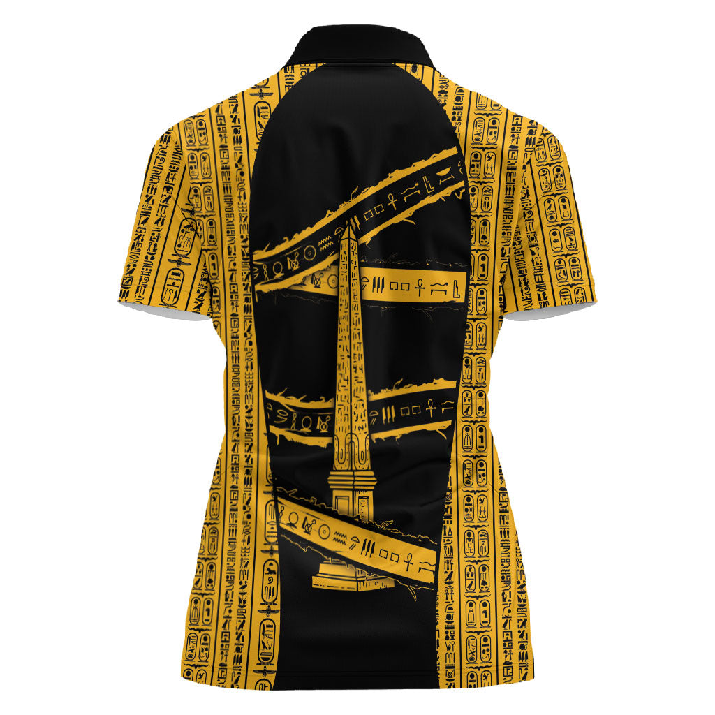 Egypt Obelisk Women Polo Shirt Ancient Mythology Sacred Sun Pillar