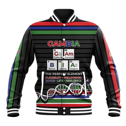Gambia Baseball Jacket Perfect Periodic Element Of African - African Pride
