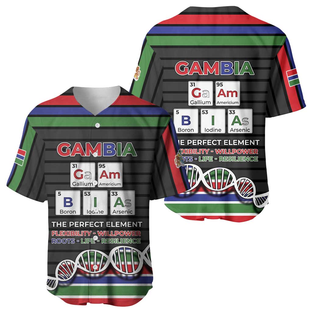 Gambia Baseball Jersey Perfect Periodic Element Of African - African Pride