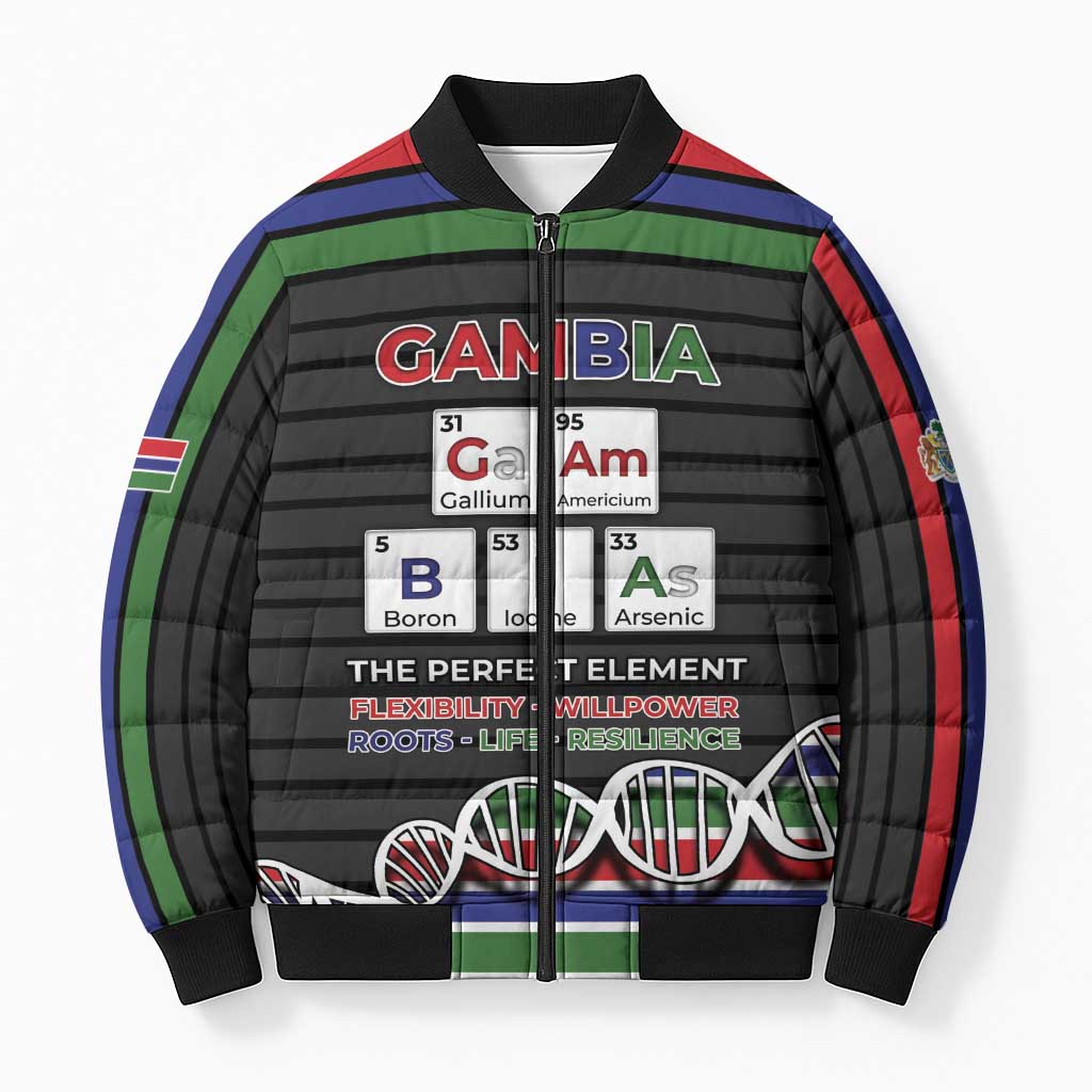 Gambia Bomber Puffer Jacket Perfect Periodic Element Of African - African Pride