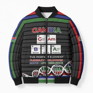 Gambia Bomber Puffer Jacket Perfect Periodic Element Of African - African Pride