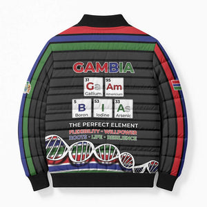 Gambia Bomber Puffer Jacket Perfect Periodic Element Of African - African Pride