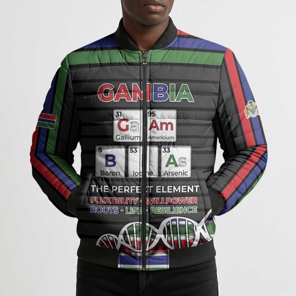 Gambia Bomber Puffer Jacket Perfect Periodic Element Of African - African Pride