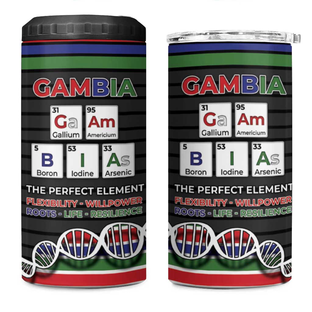 Gambia 4 in 1 Can Cooler Tumbler Perfect Periodic Element Of African - African Pride