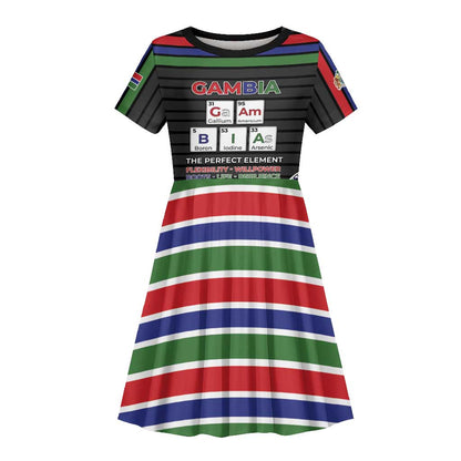 Gambia Kid Short Sleeve Dress Perfect Periodic Element Of African - African Pride