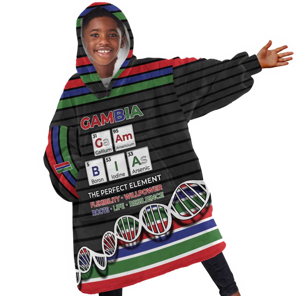 Gambia Kid Wearable Blanket Hoodie Perfect Periodic Element Of African - African Pride