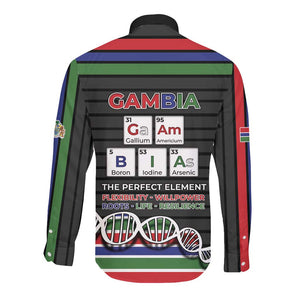 Gambia Long Sleeve Button Shirt Perfect Periodic Element Of African - African Pride
