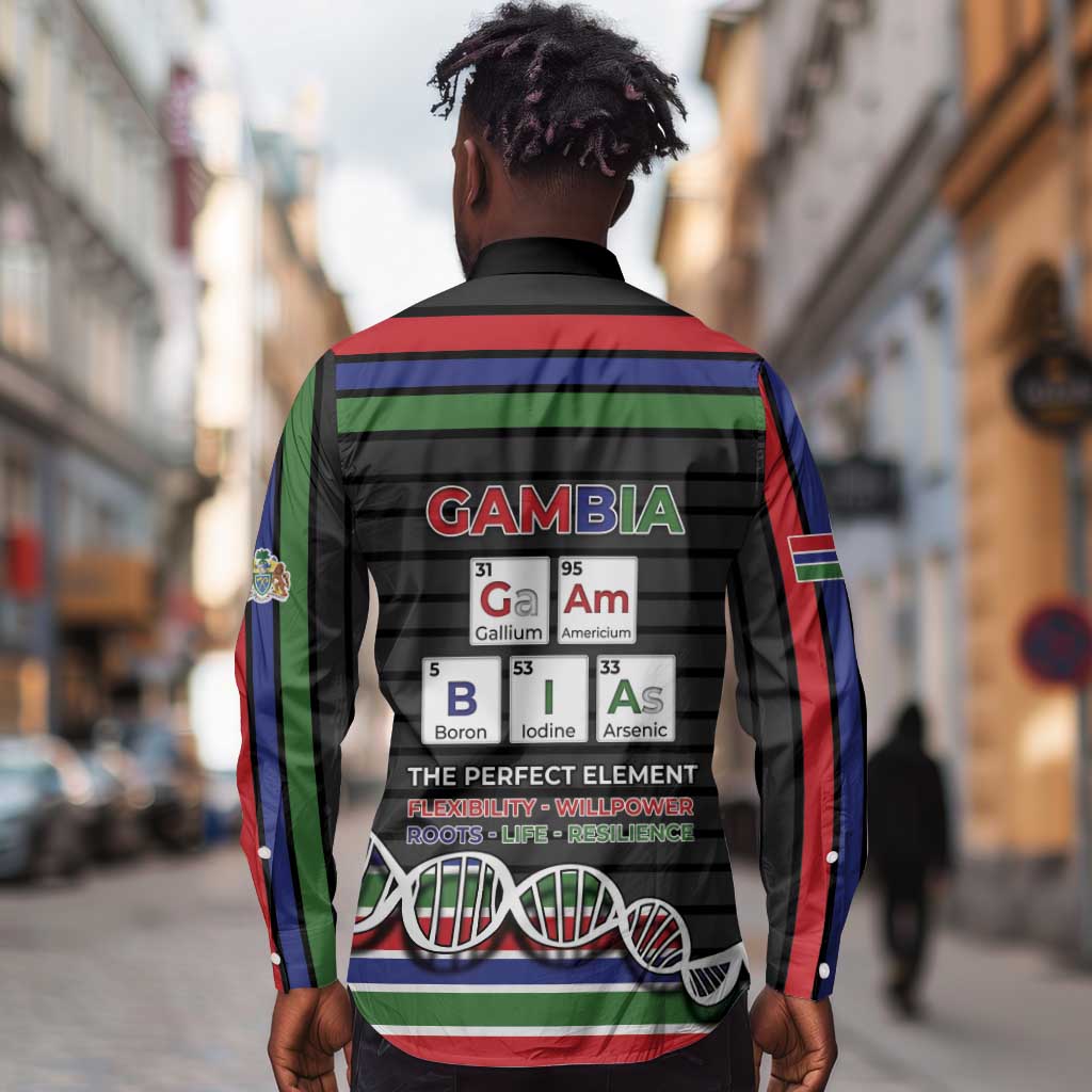 Gambia Long Sleeve Button Shirt Perfect Periodic Element Of African - African Pride