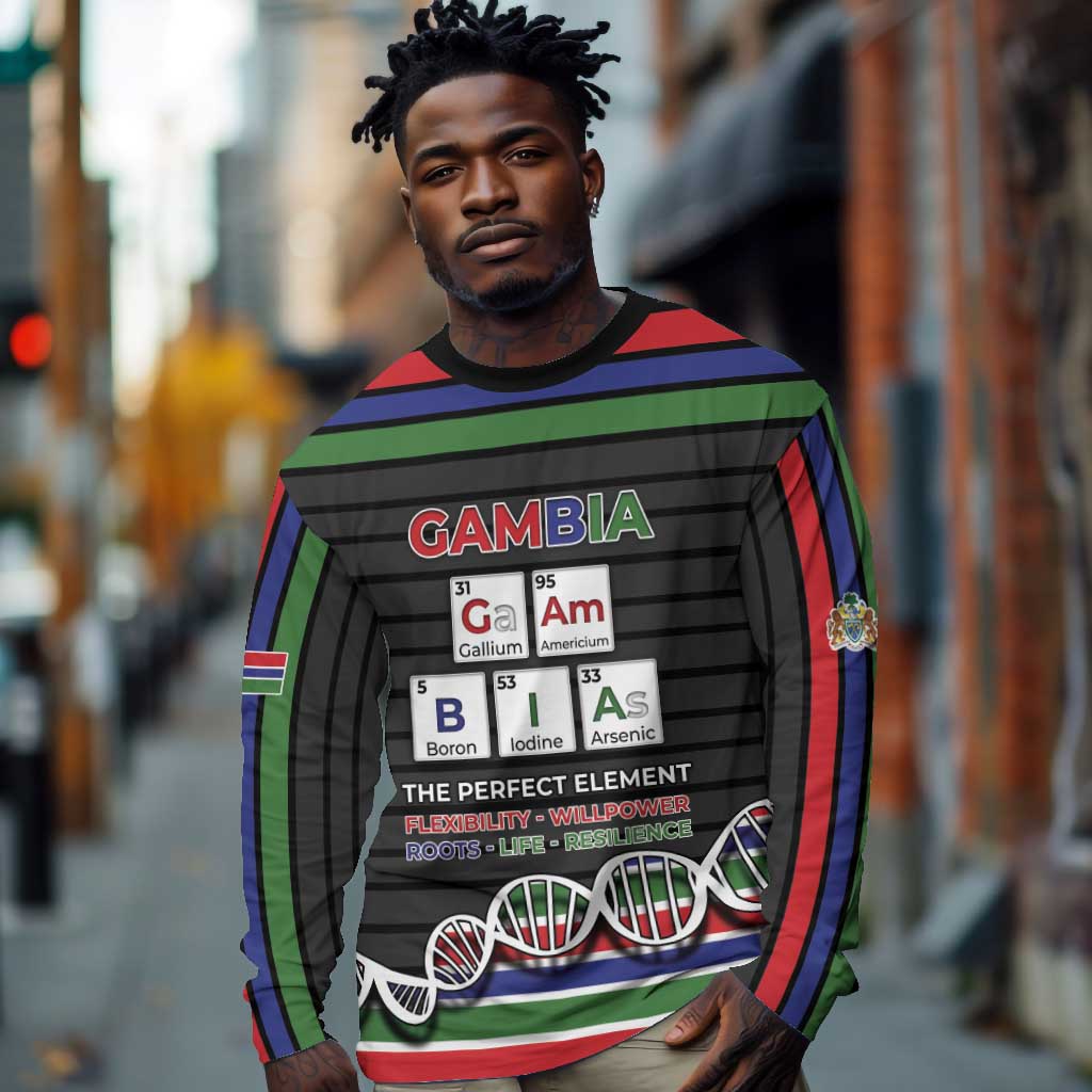 Gambia Long Sleeve Shirt Perfect Periodic Element Of African - African Pride