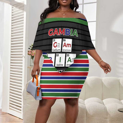 Gambia Off Shoulder Short Dress Perfect Periodic Element Of African - African Pride