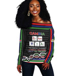 Gambia Off Shoulder Sweater Perfect Periodic Element Of African - African Pride