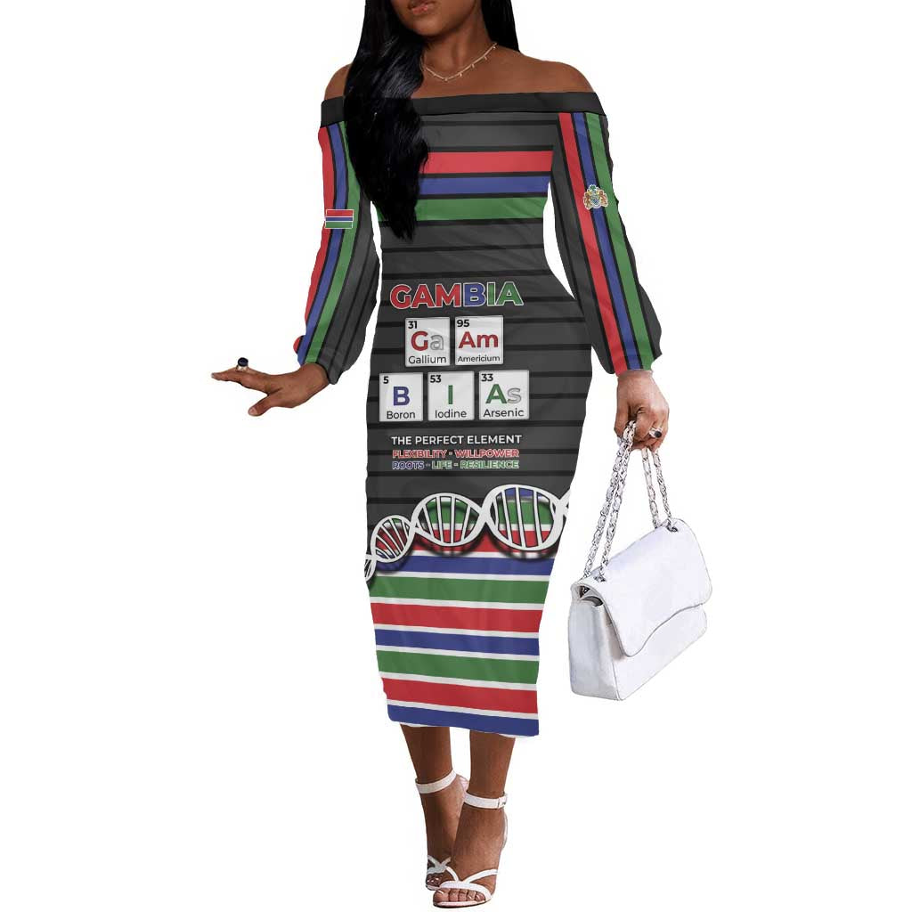 Gambia Off The Shoulder Long Sleeve Dress Perfect Periodic Element Of African - African Pride