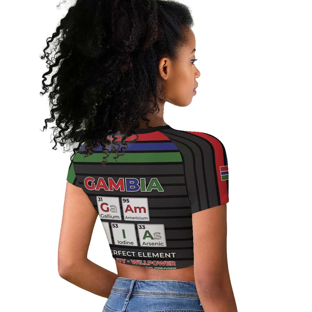 Gambia Raglan Cropped T shirt Perfect Periodic Element Of African - African Pride