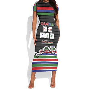 Gambia Short Sleeve Bodycon Dress Perfect Periodic Element Of African - African Pride
