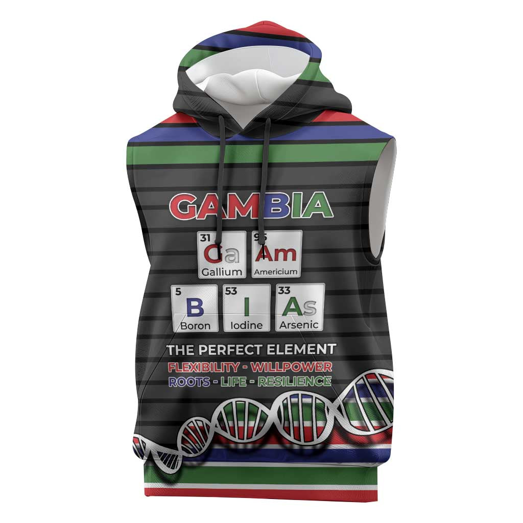 Gambia Sleeveless Hoodie Perfect Periodic Element Of African - African Pride