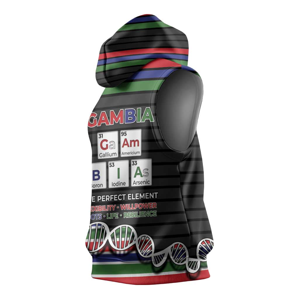 Gambia Sleeveless Hoodie Perfect Periodic Element Of African - African Pride