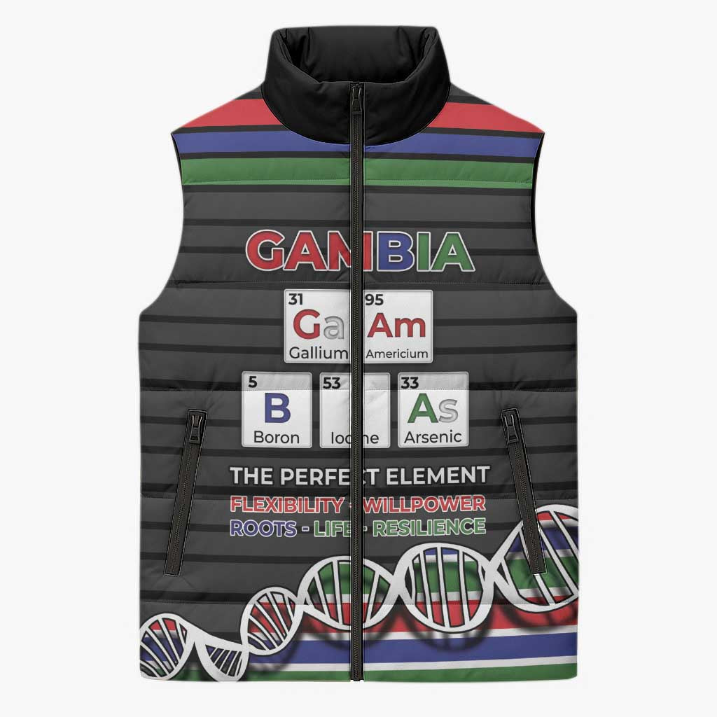 Gambia Sleeveless Puffer Jacket Perfect Periodic Element Of African - African Pride