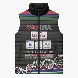 Gambia Sleeveless Puffer Jacket Perfect Periodic Element Of African - African Pride