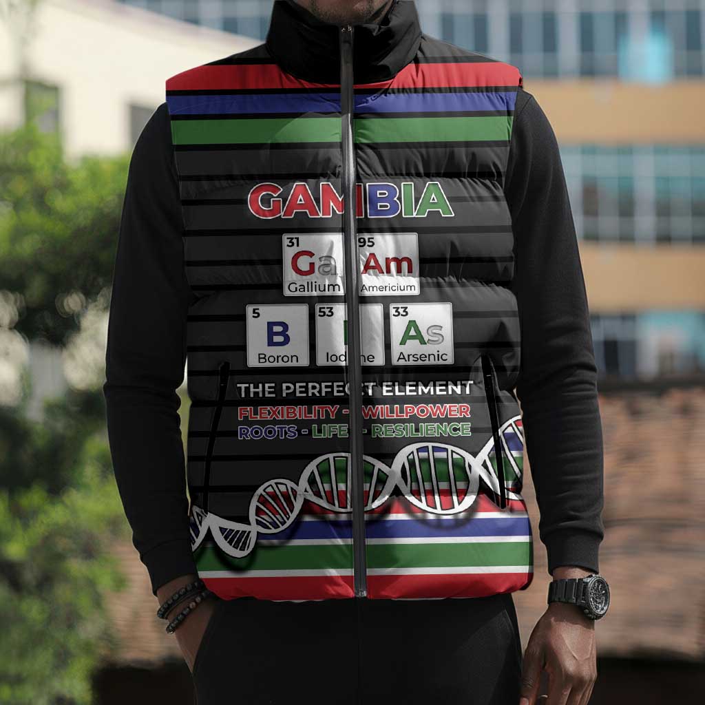 Gambia Sleeveless Puffer Jacket Perfect Periodic Element Of African - African Pride