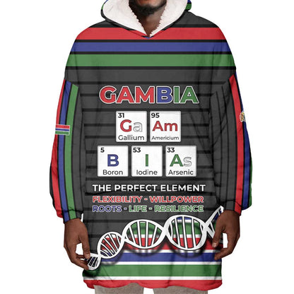 Gambia Wearable Blanket Hoodie Perfect Periodic Element Of African - African Pride