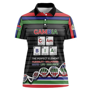 Gambia Women Polo Shirt Perfect Periodic Element Of African - African Pride