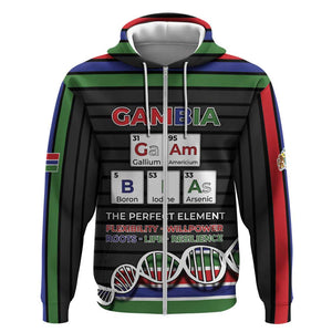 Gambia Zip Hoodie Perfect Periodic Element Of African - African Pride