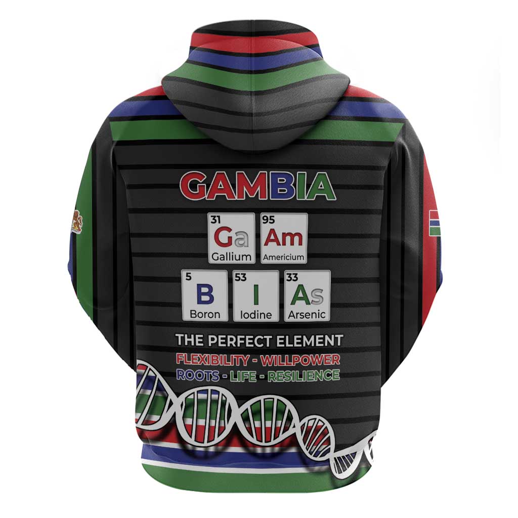 Gambia Zip Hoodie Perfect Periodic Element Of African - African Pride