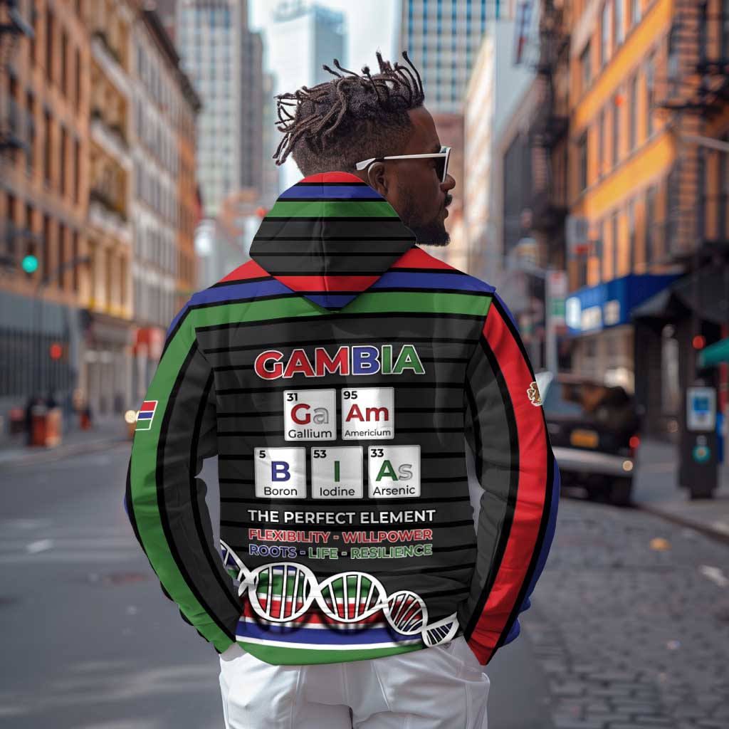 Gambia Zip Hoodie Perfect Periodic Element Of African - African Pride